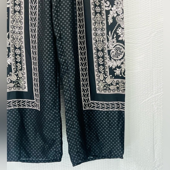 Bar III bandanna Style Casual Palazzo Pants Black And White Size medium Lined - Picture 5 of 13